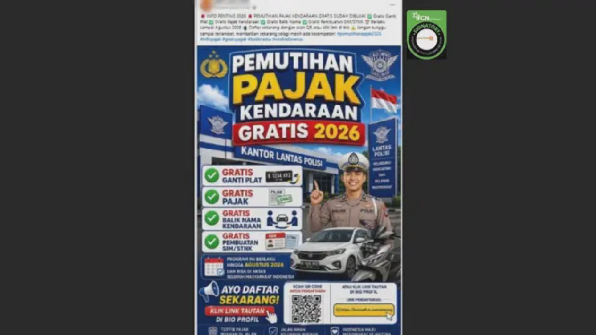 Liputan6 Ungkap Hoaks Pendaftaran Pemutihan Pajak Kendaraan Gratis