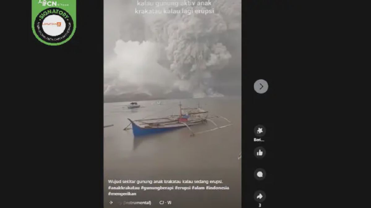 Disinformasi Video Erupsi Krakatau dan Dana Pensiun Palsu Beredar