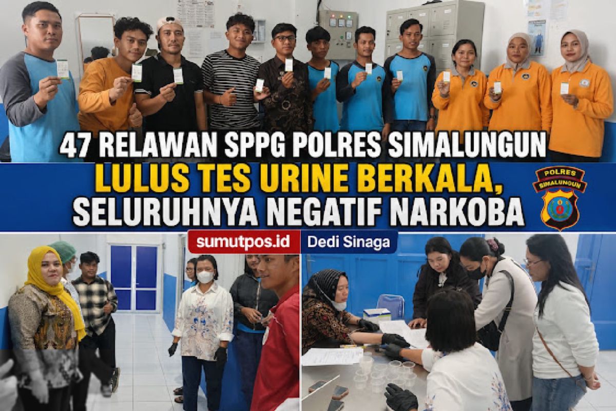 47 Relawan SPPG Polres Simalungun Bebas Narkoba Usai Tes Urine