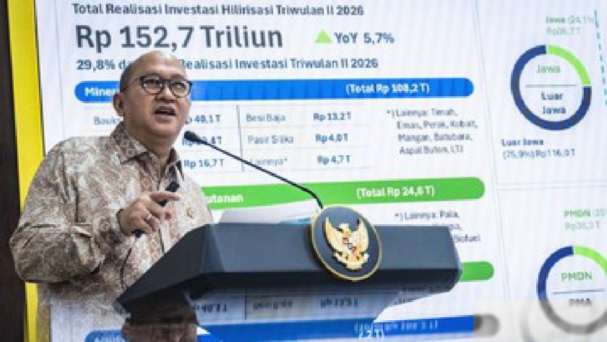 Investasi Semester I 2026 Tembus Rp1.010,6 Triliun dan Serap 1,4 Juta Pekerja